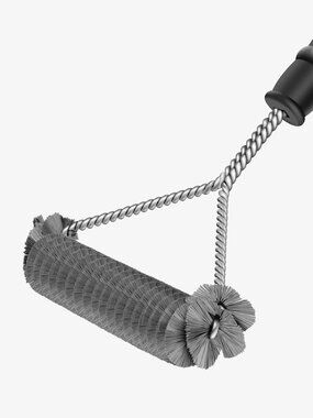 Dallean Grill Brush, Steel, Black Handle, 12"